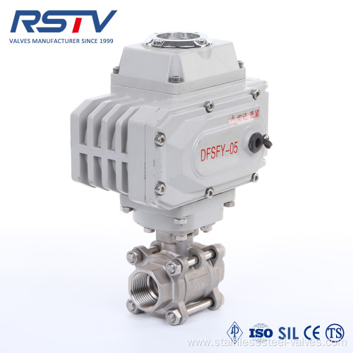 3PC Stainless Steel Ball Valve with Electric Actuator